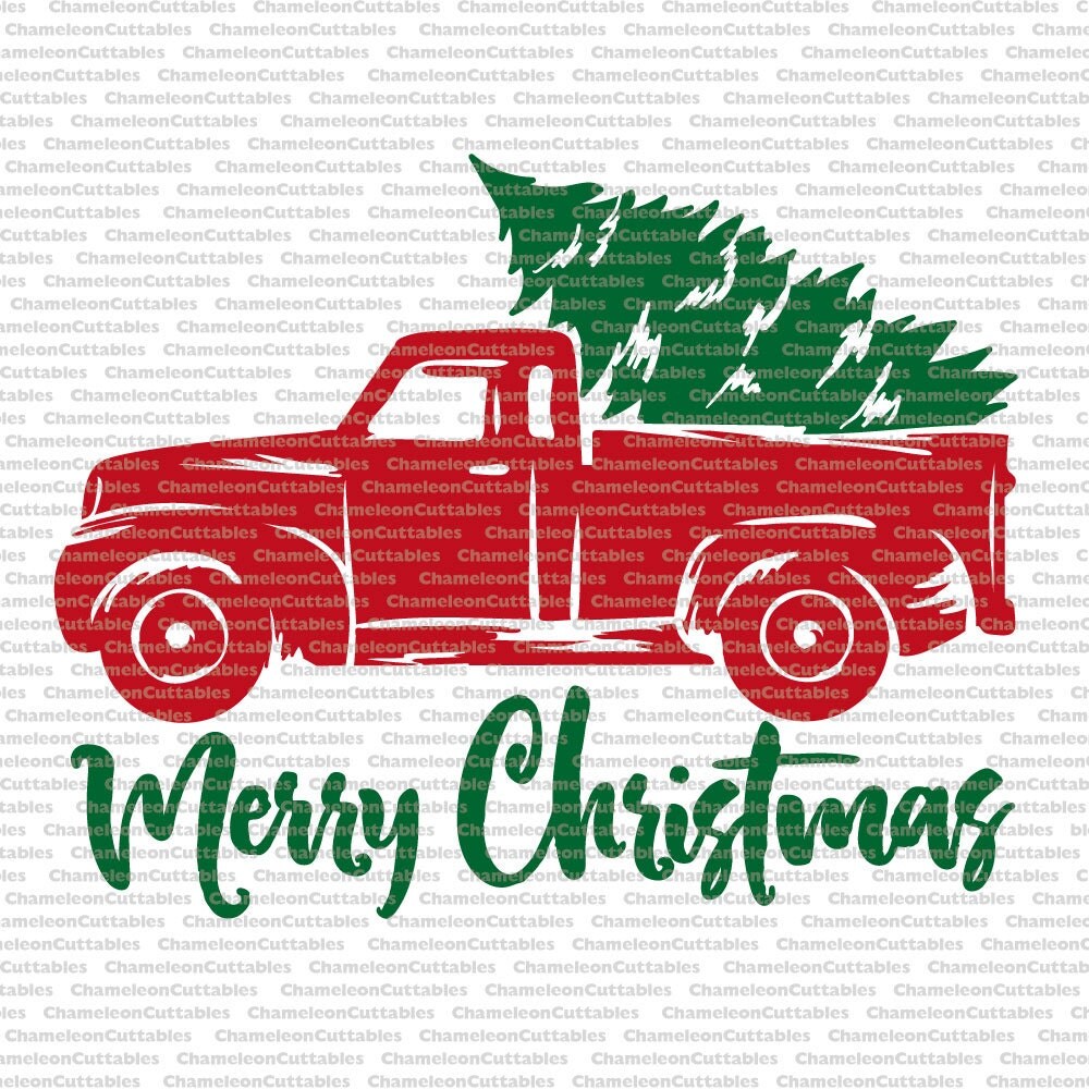 Christmas Truck svg cut file decal vector tree winter