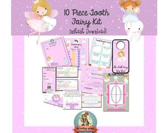 Printable Tooth Fairy Kit, Tooth Fairy Letter, Tooth Fairy Certificate, Tooth Fairy, Toothfairy, Girl Tooth Fairy, Tooth Fairy Coin