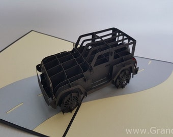 Jeep Land Rover 3D Pop Up Greeting Card Handmade Happy Birthday Wedding Anniversary Friendship Merry Christmas Thanksgiving Thank You
