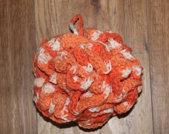 Handmade Crochet Bath Pouf, cotton, bath gift, ecofriendly