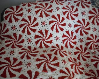Peppermint Swirl Crochet Afghan