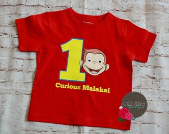 Curious George Birthday Shirt,Onesie, Curious George Birthday, First Birthday George Shirt,Onesie