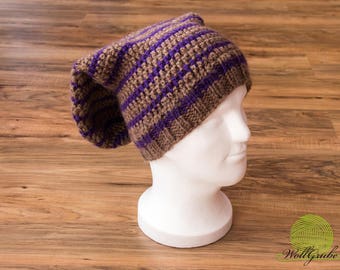 Brown purple Beanie