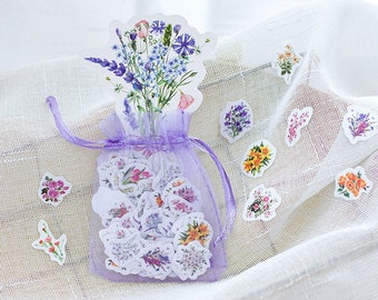 100 Pieces Flower Mini Stickers