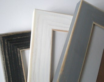 Distressed frame A3 picture frame white frame photo frame rustic home decor custom frame woodcrafts choose colour woodworking chicframeshop