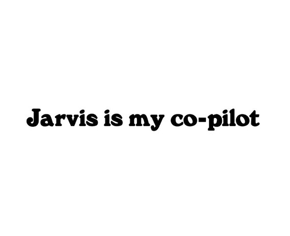 Jarvis is My Co-pilot Vinyl Decal/Bumper Sticker Avengers