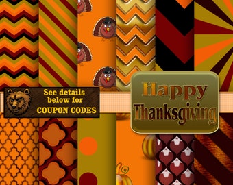 Thanksgiving digital paper, Thanksgiving background, Thanksgiving scrapbook paper, Thanksgiving digital scrapbook