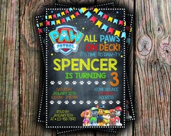 Paw Patrol Birthday Invitation