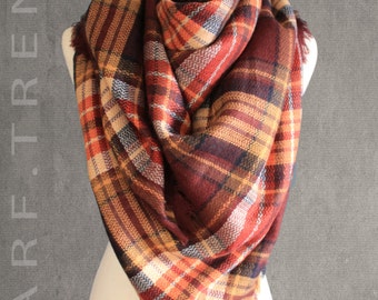 Plaid Blanket Scarf, Blanket Scarf, Tartan Plaid Scarf, Tartan Scarf, Blanket Scarf, Oversized Scarf, Oversized Blanket Scarf, Plaid Scarf