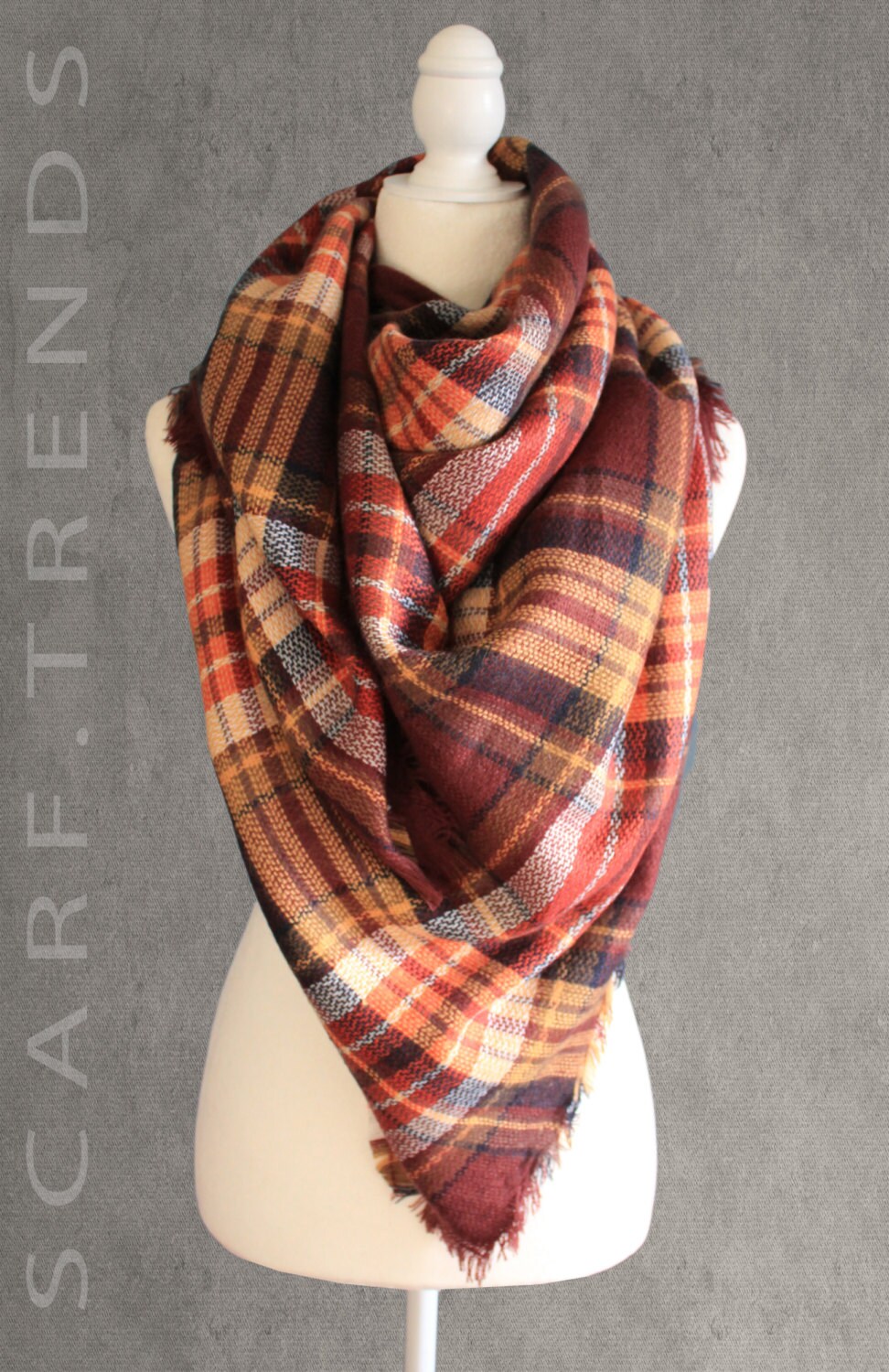 Plaid Blanket Scarf Blanket Scarf Tartan Plaid Scarf Tartan