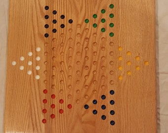 Solid Oak Chinese Checkers