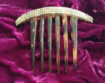 Vintage Faux Tortoiseshell Hair Comb With Sparkle!