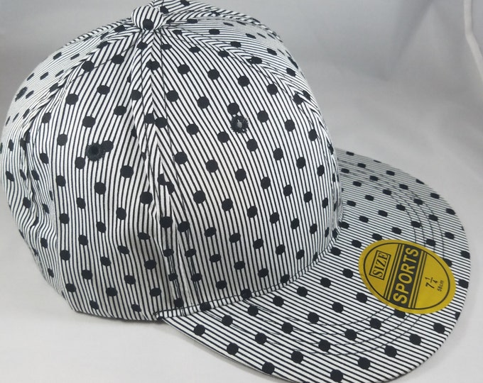 Black and Grey Polka Dot Snapback Hat