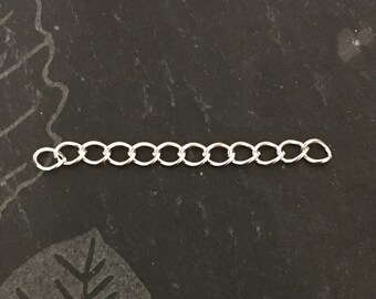 50 x silver plated extender chains, extension chains, silver chain, silver findings, silver necklace extender chain, jewellery supplies