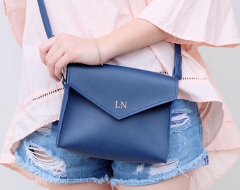 Mini Envelope Crossbody Bag, Monogram Envelope Clutch, Bridesmaid gift, Personalized Gift for Her, Monogram Purse, Crossbody Sling Purse