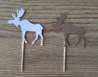 Moose Cupcake Toppers. Calf Cupcake Toppers. Moose Food Picks
