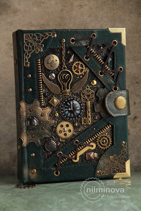 Steampunk notebook A6 blank journal diary "By the wings of time" by nilminova steampunk buy now online
