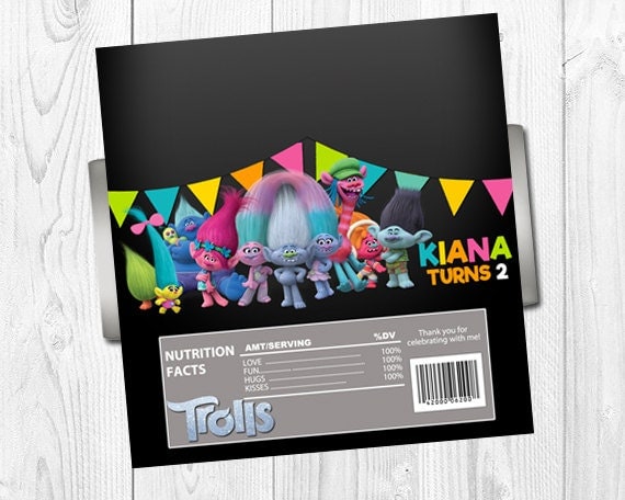 Trolls Candy Bar Wrappers Printable