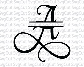 Split Monogram Font SVG, Samantha font A-Z svg font, Split letter alphabet, Digital cutting file, svg dxf eps, png cutting files download