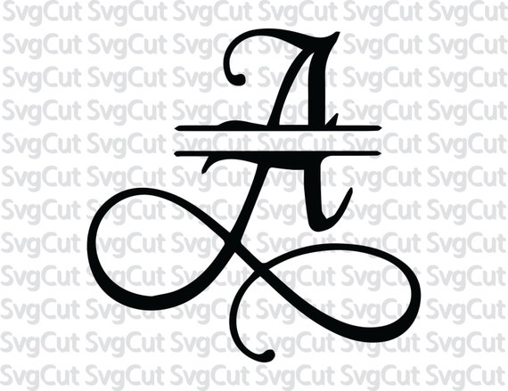 Split Monogram Font SVG Samantha font A-Z svg font Split