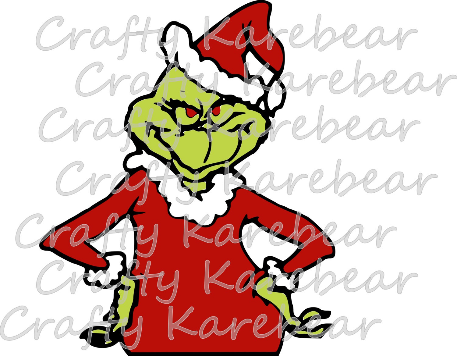 Grinch Full Body SVG and DXF Digital Download by CraftyKarebear
