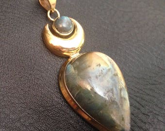 Laboradite moon pendant