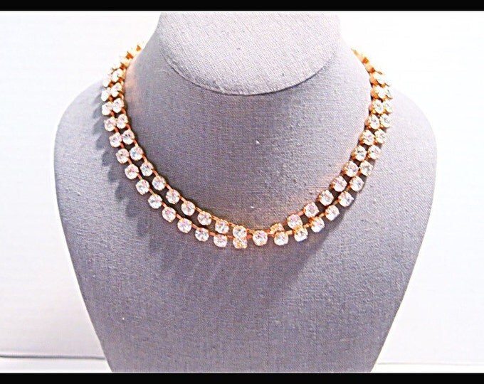Make a statement with this long 32" clear Swarovski crystal chain necklace.