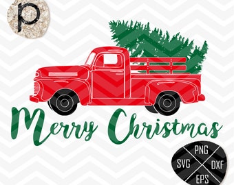 Christmas Tree Delivery Truck SVG*Truck SVG*Christmas Truck Old Truck svg*Christmas svg*clipart,eps,dxf,png*Cutting Files*Cricut*Silhouette
