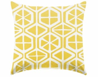 yellow pillow - nautical pillow - citrus pillow - nursery pillow - pillow cover only - cushion cover -ZIPPER CLOSURE