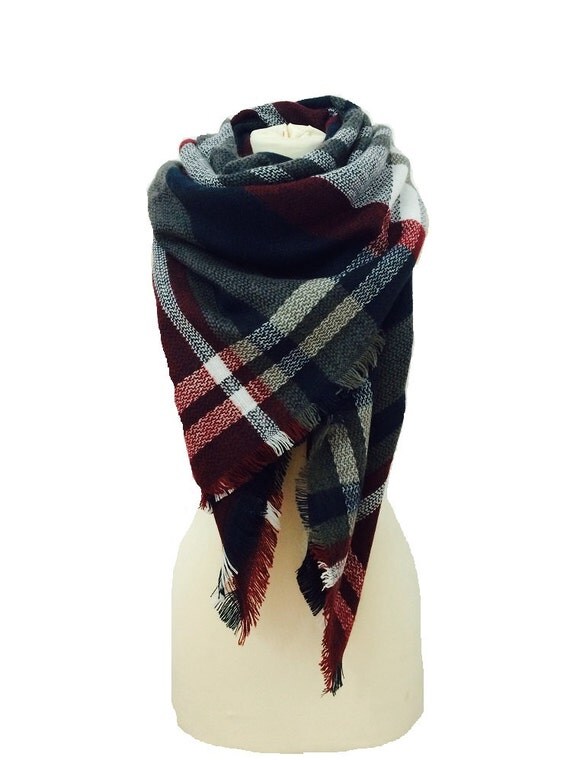 Grey Blanket Scarf Winter Scarf Chunky Scarf Gift For Her