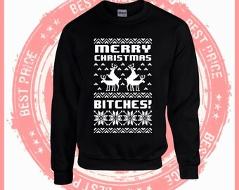 On Sale Today Merry Christmas Bitches-Ugly Christmas sweater-Merry Christmas sweater-Hotline bling-drake-ugly sweater party-Ya filthy Animal