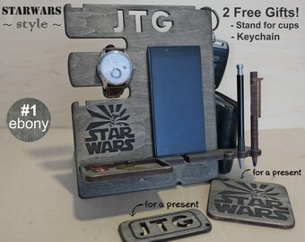 Mens birthday gift, Gift for husband, Gift for men, Gift for him, gift for her, gift for dad, docking station, iphone dock, star wars gift