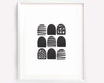 Geometric Black And White Art Print, Black And White Prints, Black And White Wall Art, Abstract Art Print, Graphic Print, Abstract Modern