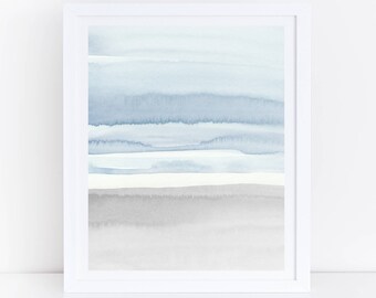 Blue Grey Abstract Art, Printable Abstract Art, Blue Grey Watercolor Print, Blue Gray Wall Art, Abstract Art, Blue Watercolor, Neutral Art