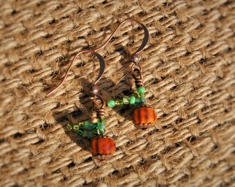 Glass Pumpkin Earrings