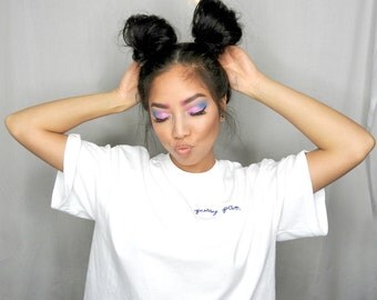 Pussy Power Hand Made Feminism Embroidered T Shirt | ManEater By Lina