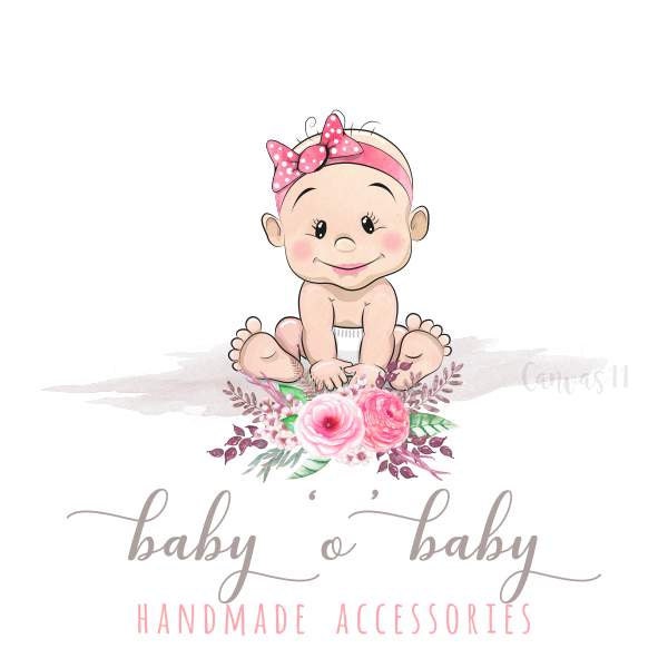 Premade Logo Baby Kids Logo Clothes Hair Accessories Branding