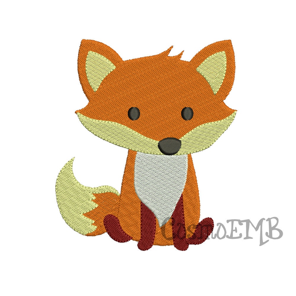 Download 6 Size Fox Embroidery design Machine Embroidery Digital