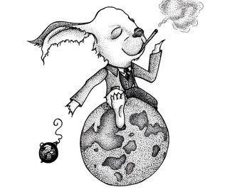 Smoking rabbit | Etsy