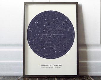 Constellation Map Universe Galaxy print decor printable wall art poster digital download instant printable 16x20