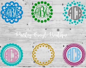 Monogram Decal | Vinyl Monogram Decal | Custom Monogram | Monogram with Frame | Monogram Vinyl Decal | Vine Monogram | Vinyl Monogram