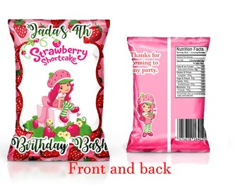 Strawberry Shortcake Favor chip bags----YOU PRINT
