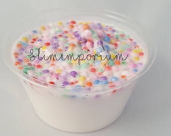 Birthday Cake Floam Slime like Fluffy Microbead Funfetti!