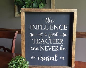 The Influence of a Good Teacher can Never Be Erased quote