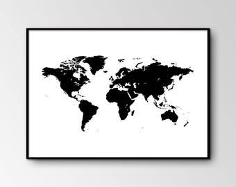 Vintage World Map Print 8x10 P47