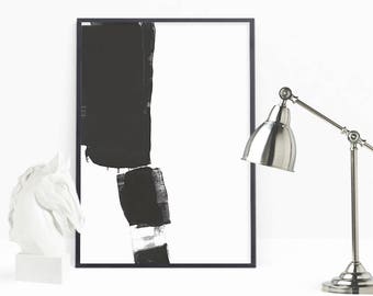 Abstract Painting Prints, Black White Prints, Large Brush Stroke Art, Modern Wall Decor, Brush Prints, Abstract Art, Black Stripes Printable