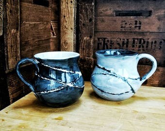 Contrast ceramic mugs, coffee cup, tea lover, black and white, weird and wonderful, unique birthday gift