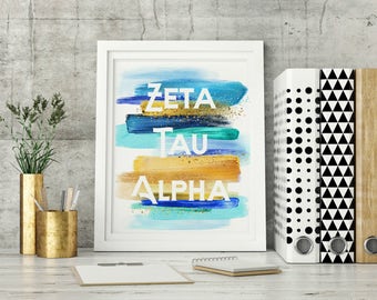 Zeta Tau Alpha Fraternity - ZTA - 8x10 Wall Art - Big/Little Gifts - Sorority Wall Art, Sorority Gifts, Greek Life Wall Art, ZTA Artwork