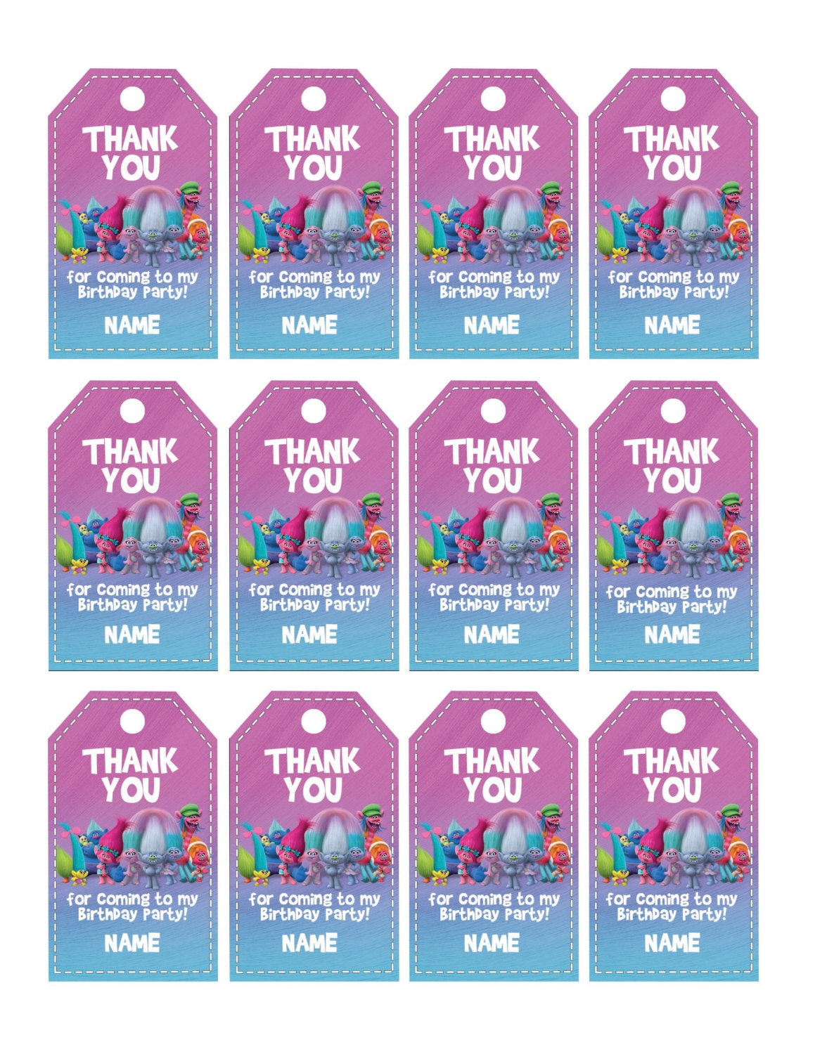 Thank You For Coming To My Party Printable / Printable Cupcake Party