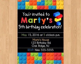 Digital File|Printed File|Legos|Lego|Lego Invitation|Lego Invite|Lego Party|Lego Birthday|Legos Party|Legos Birthday|Legos invite|